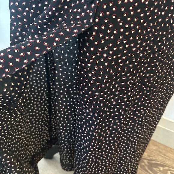 Vintage Handmade Unbranded Maxi Skirt Black polka dots buttons front slit SZ XS - Picture 3 of 4